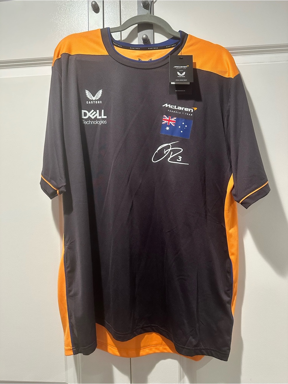 McLaren Men's Teamwear Short Sleeve Shirt - Black & Orange